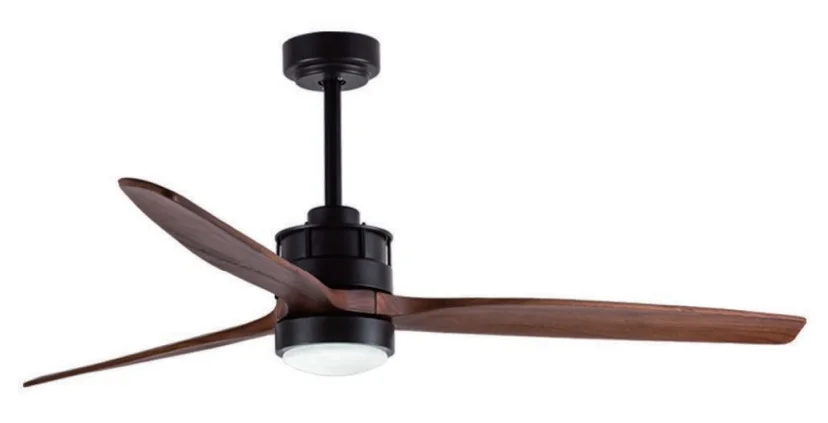 E1019 — Wood blade ceiling fan with light