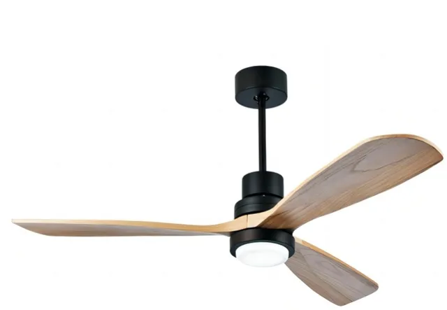 E1030 — Wood blade ceiling fan with light