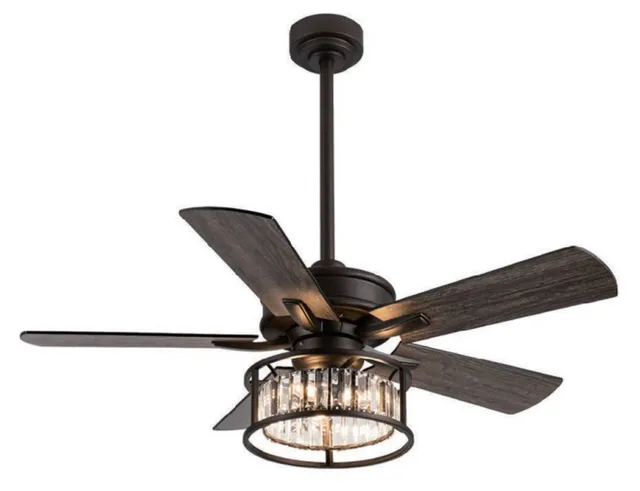 Plywood blade ceiling fan with light