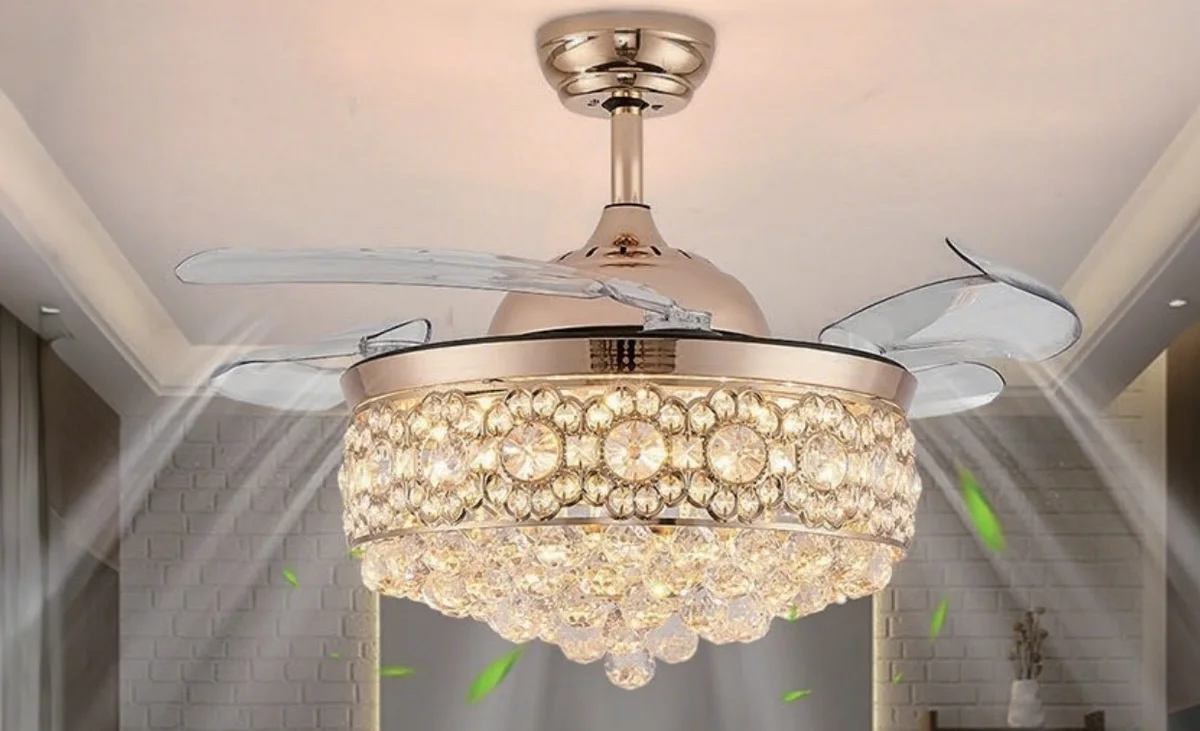 E1102 — Decorative ceiling fan with light
