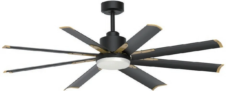E1104 — Aluminium blade ceiling fan with light